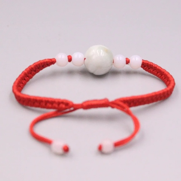 💗 Light Jade Beaded Macrame Bracelet 7”-8” adjustable NEW - Picture 2 of 5